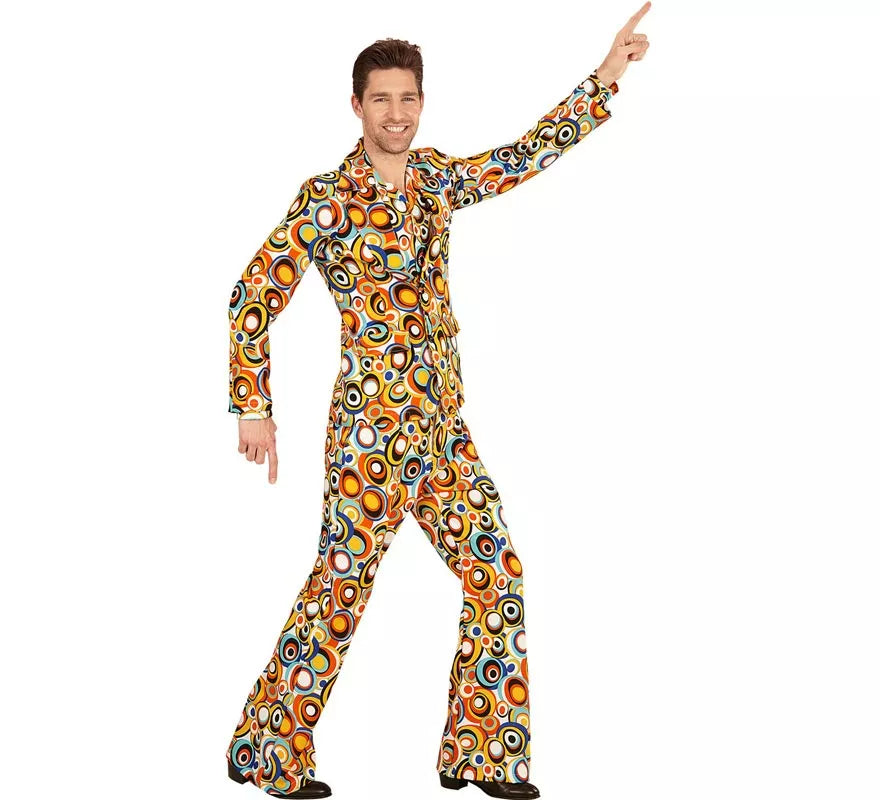 Translation missing: es.Disfraz de los años 70 Burbujas multicolor para hombre
