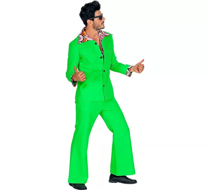Translation missing: es.Disfraz de los años 70 Disco verde neón para hombre