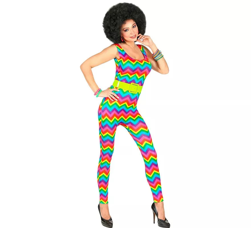 Translation missing: es.Disfraz de los Años 70 Ondas multicolor para mujer