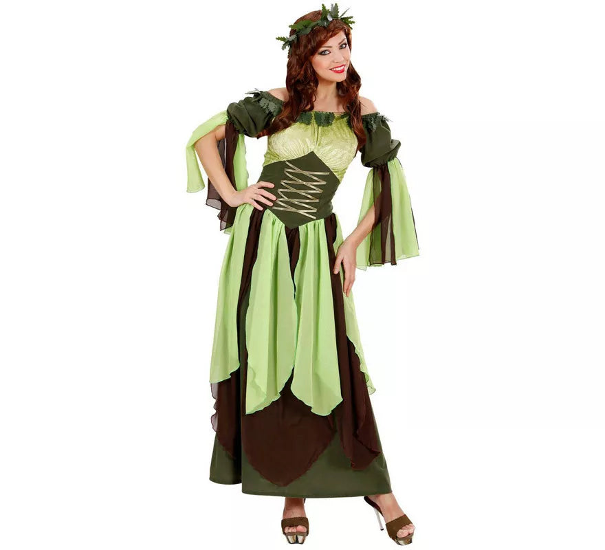 Translation missing: es.Disfraz de Madre Naturaleza Verde Medieval para mujer