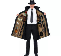 Disfraz de Mafioso años 70 con sombrero para hombre