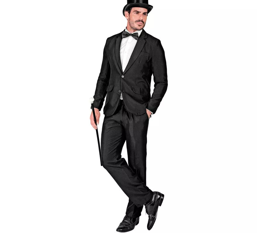 Translation missing: es.Disfraz de Mafioso elegante negro para hombre