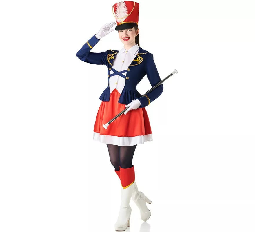 Translation missing: es.Disfraz de Majorette clásico tricolor para mujer