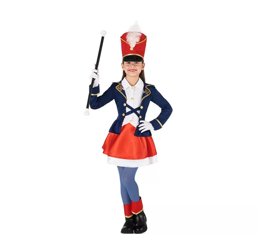 Translation missing: es.Disfraz de Majorette clásico tricolor para niña