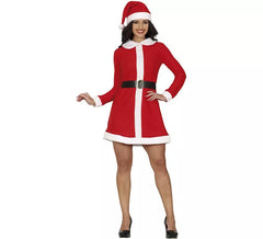 Disfraz de Mamá Noel en vestido con cuello para mujer