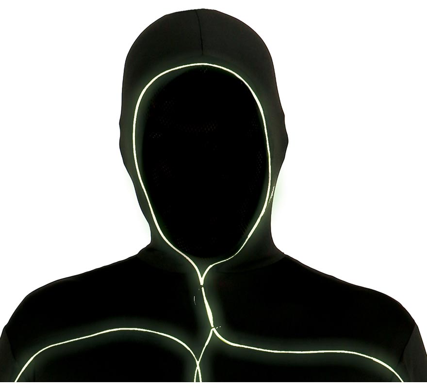 Translation missing: es.Disfraz de Man Black Light con 3 funciones de luz