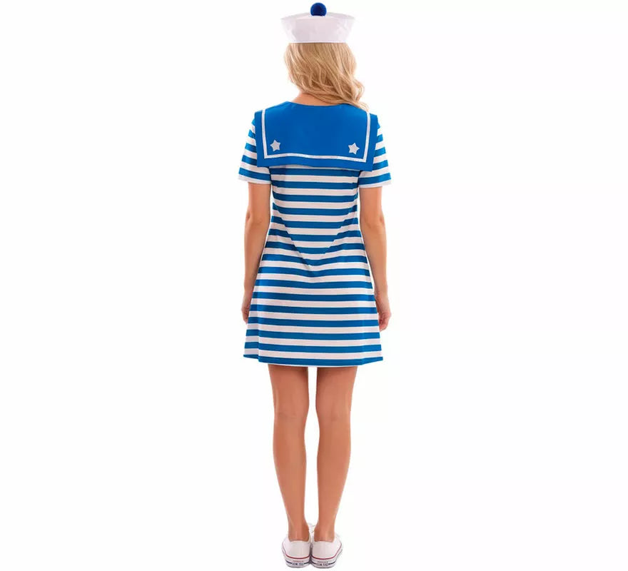 Translation missing: es.Disfraz de Marinera azul a rayas para mujer