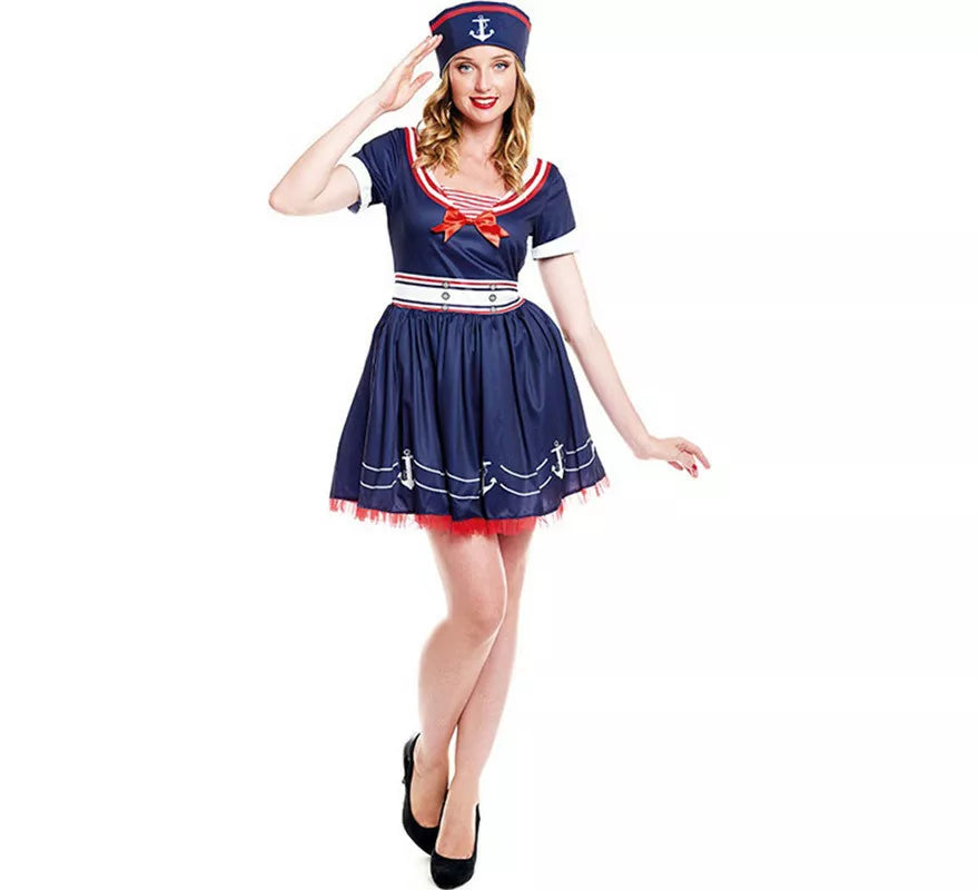 Translation missing: es.Disfraz de Marinera azul marino Pin Up para mujer