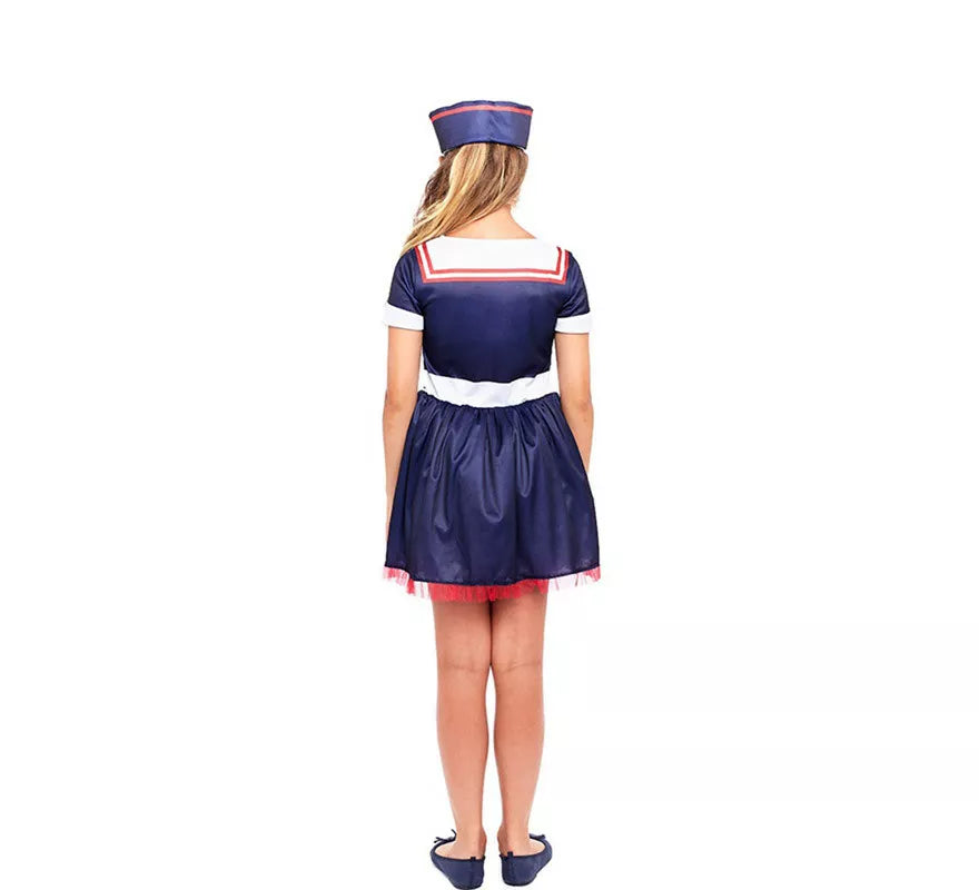 Disfraz de Marinera azul marino Pin Up para niña