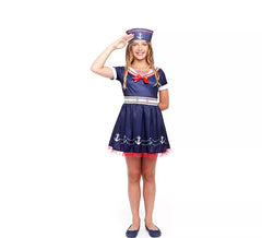 Disfraz de Marinera azul marino Pin Up para niña