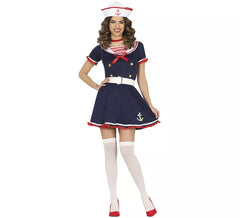 Disfraz de Marinera Grumete Vintage azul para mujer