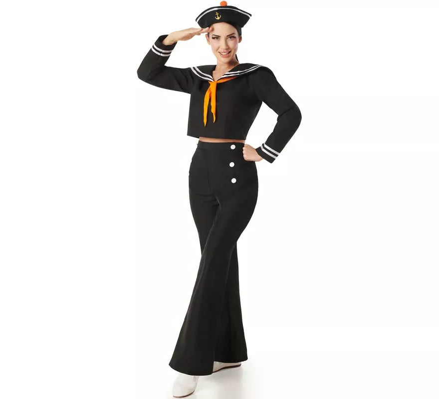 Translation missing: es.Disfraz de Marinera negro con Pantalón para mujer