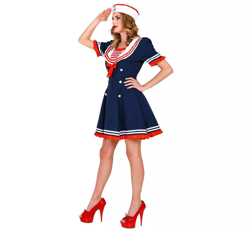 Translation missing: es.Disfraz de Marinera Vestido con Lazo Rojo para mujer