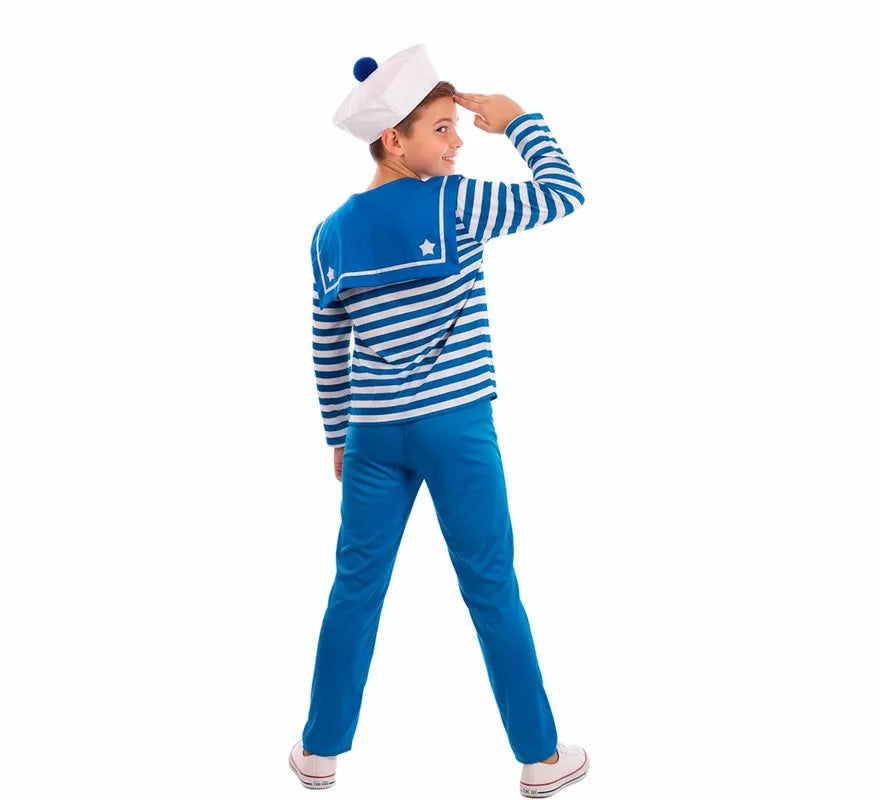 Disfraz de Marinero azul a rayas para niño