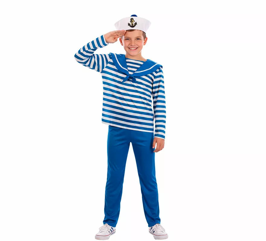 Translation missing: es.Disfraz de Marinero azul a rayas para niño