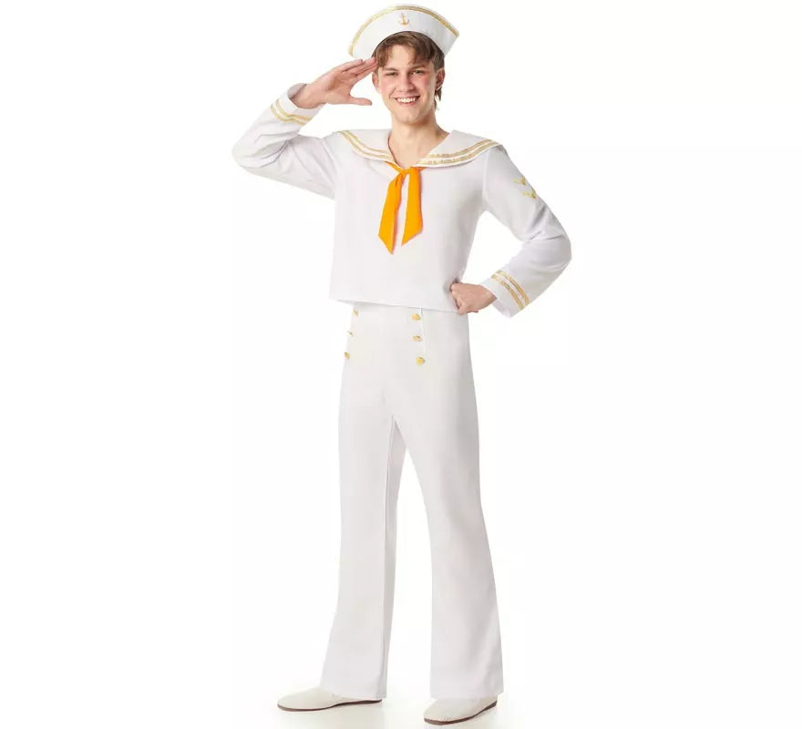 Translation missing: es.Disfraz de Marinero blanco con Pantalón para hombre