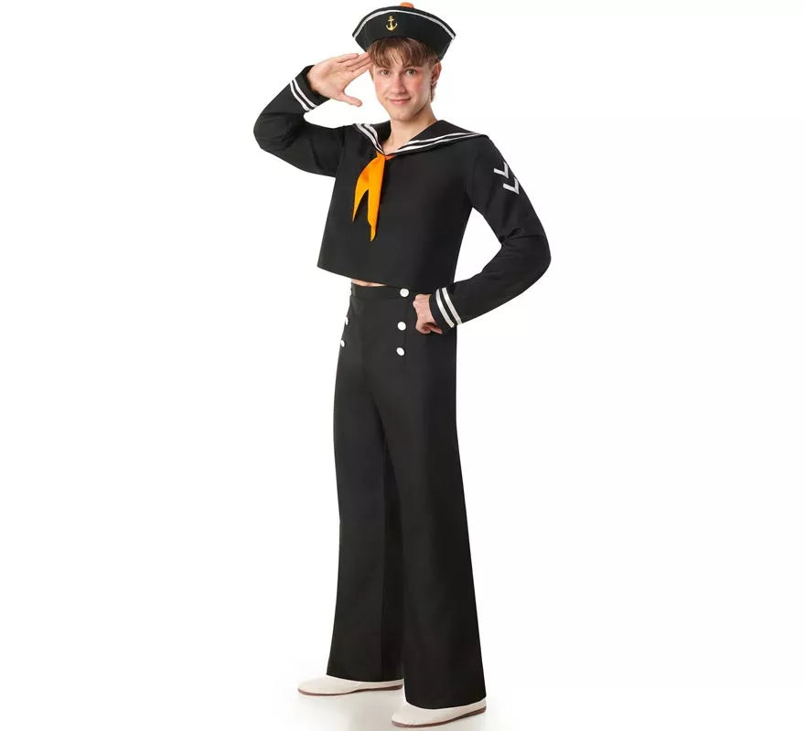 Translation missing: es.Disfraz de Marinero negro con Pantalón para hombre