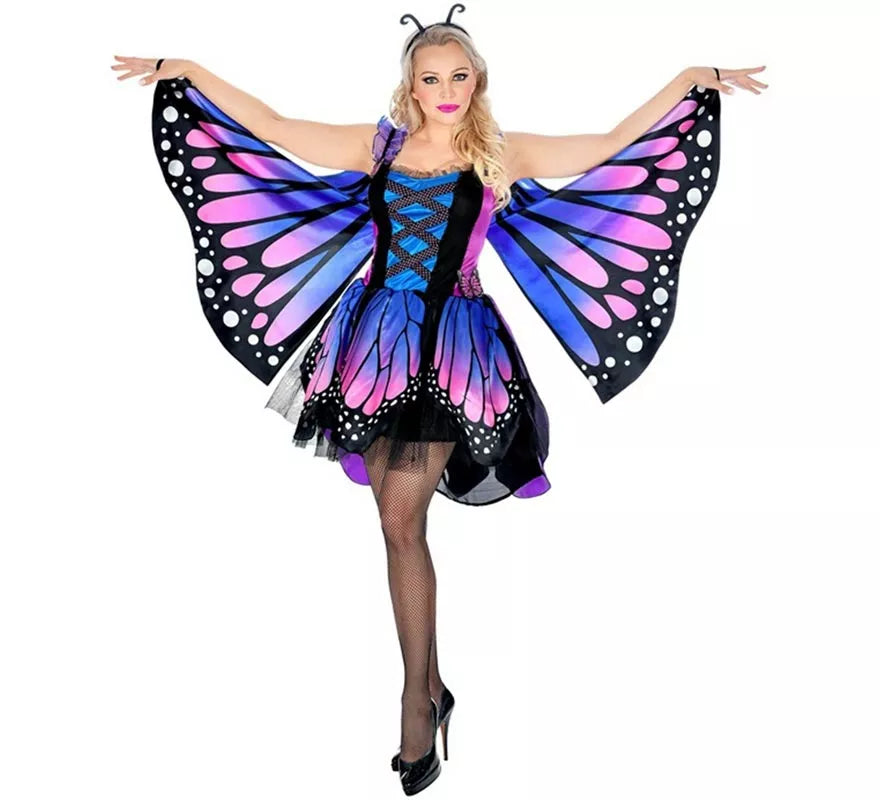 Translation missing: es.Disfraz de Mariposa azul con Alas para mujer