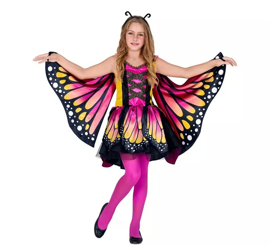 Translation missing: es.Disfraz de Mariposa rosa con Alas para niña