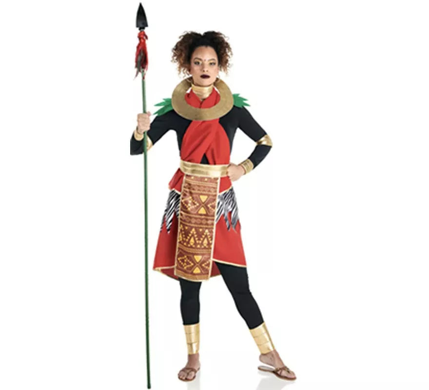 Translation missing: es.Disfraz de Masai Africana rojo elegante para mujer