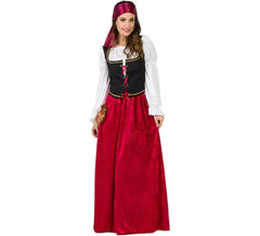 Disfraz de Mesonera Medieval Granate para mujer
