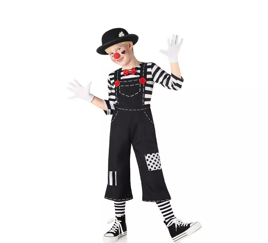 Translation missing: es.Disfraz de Mimo divertido a rayas para niños