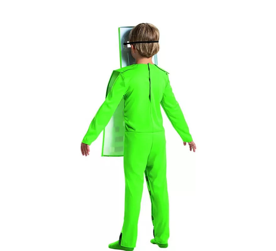 Translation missing: es.Disfraz de Minecraft Creeper verde para niño