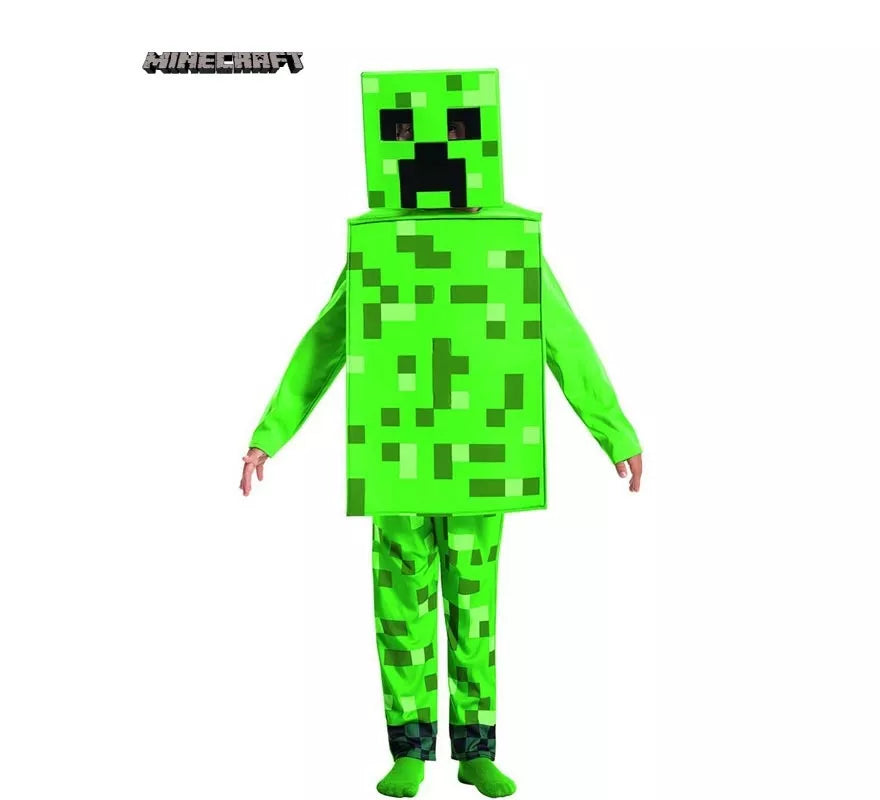 Translation missing: es.Disfraz de Minecraft Creeper verde para niño