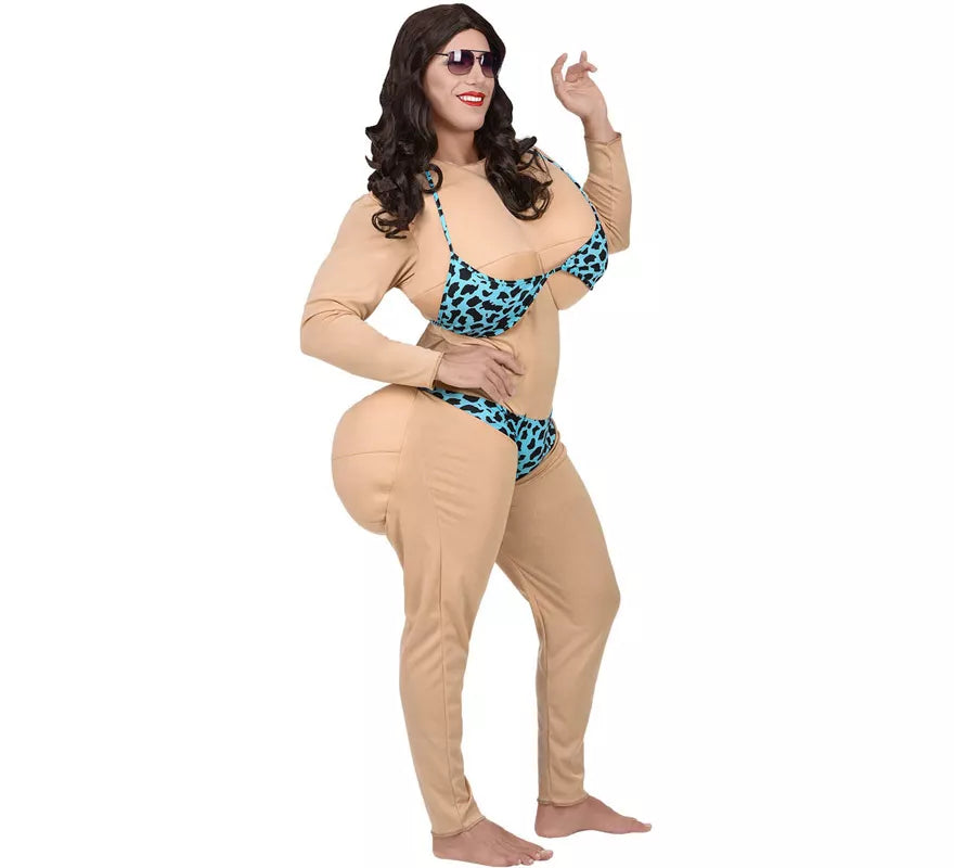 Translation missing: es.Disfraz de Miss Bikini Acolchado para hombre