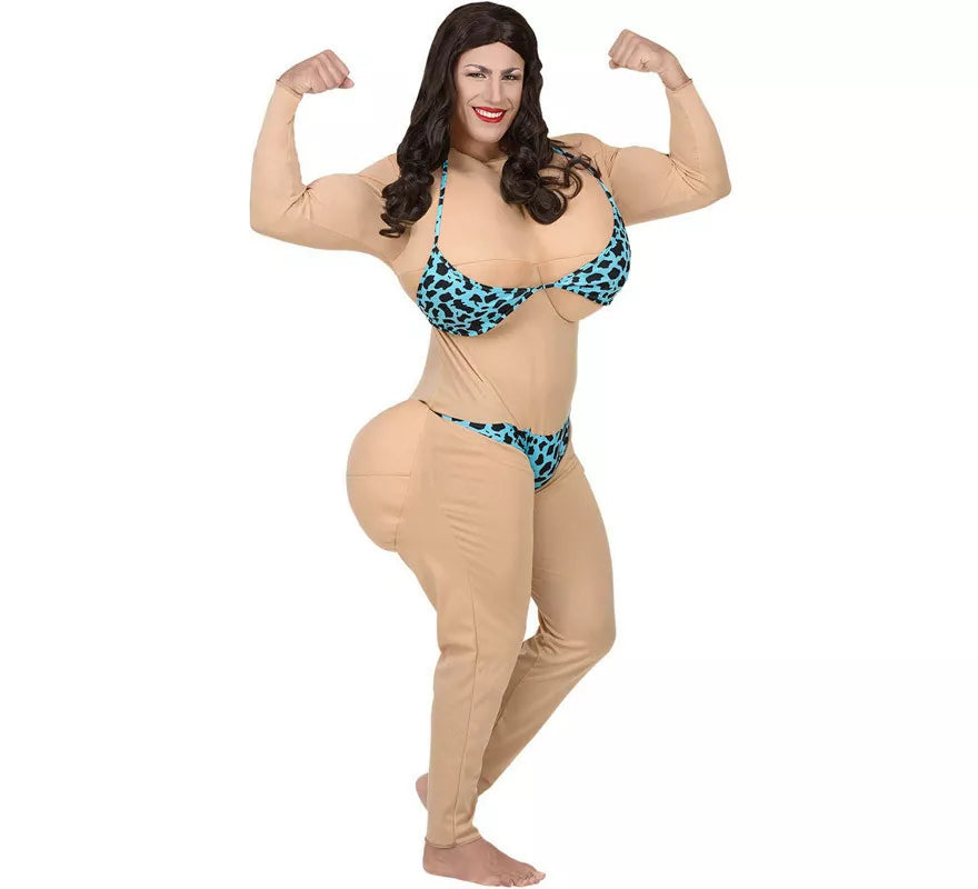 Translation missing: es.Disfraz de Miss Bikini Acolchado para hombre