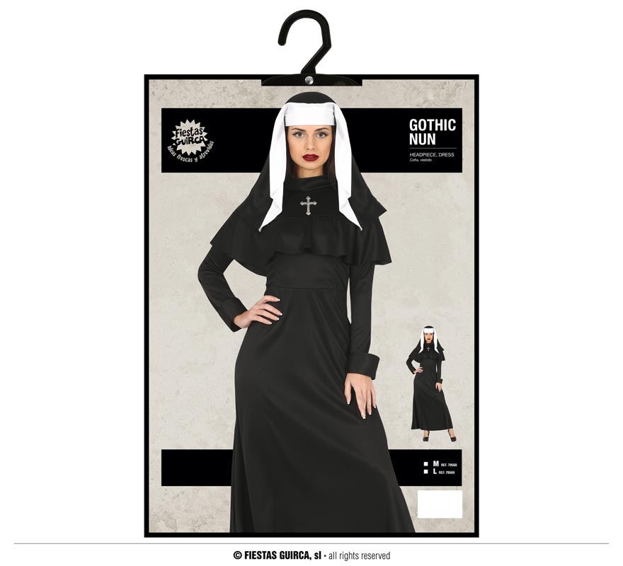 Translation missing: es.Disfraz de Monja Gótica con túnica negra para mujer
