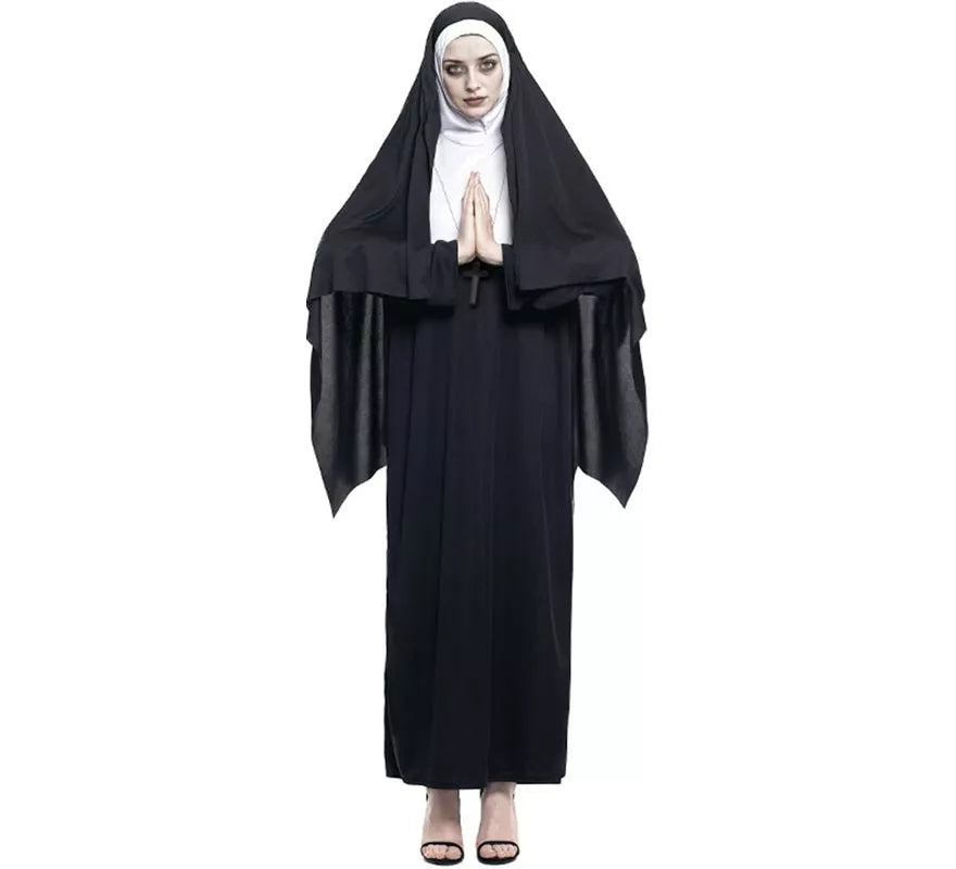 Translation missing: es.Disfraz de Monja Negro para mujer