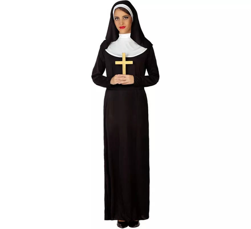 Translation missing: es.Disfraz de Monja negro para mujer