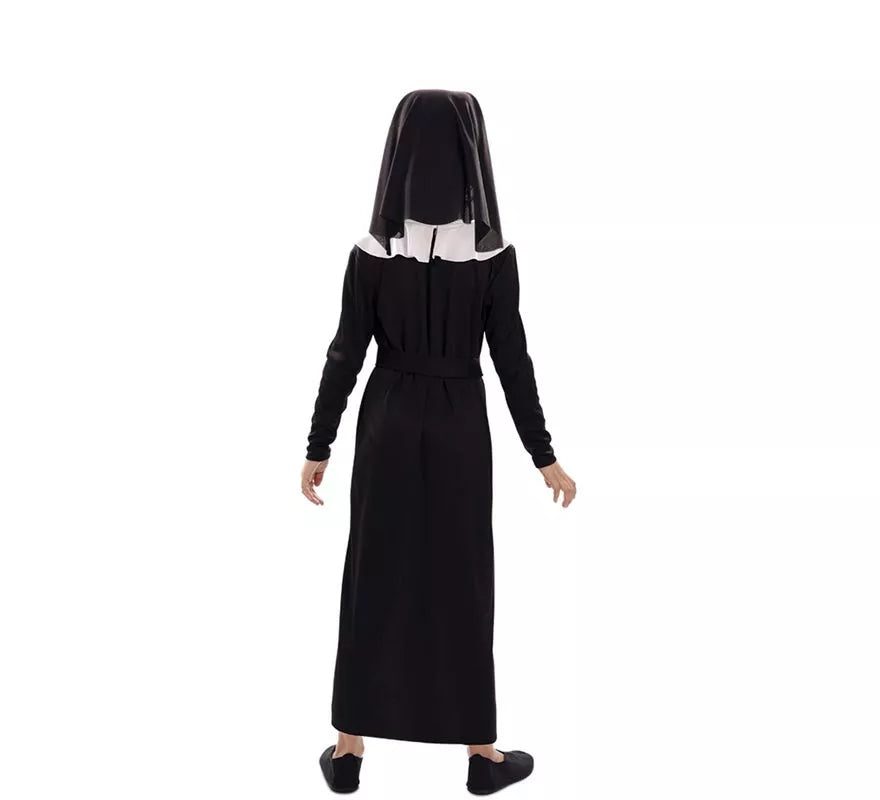 Disfraz de Monja negro para niña