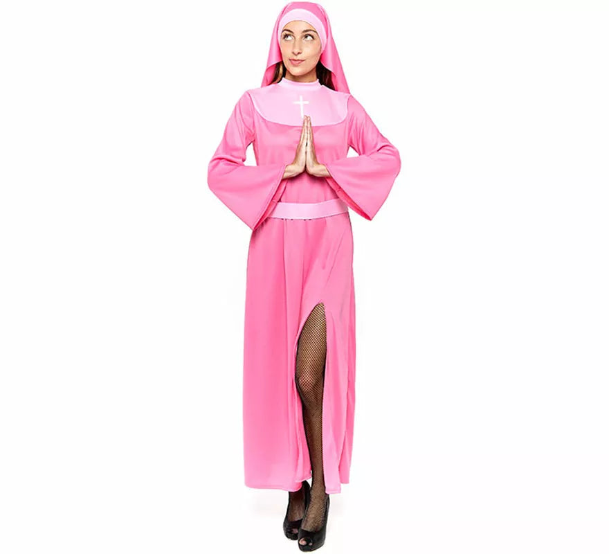 Disfraz de Monja rosa para mujer