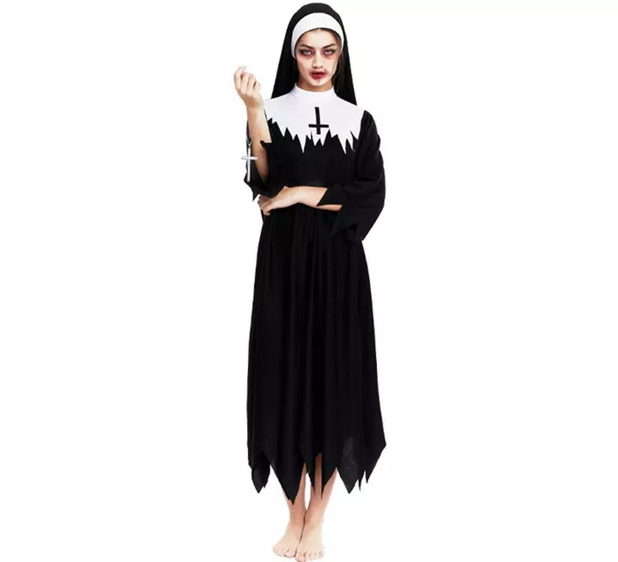 Translation missing: es.Disfraz de Monja Zombie túnica con picos para mujer