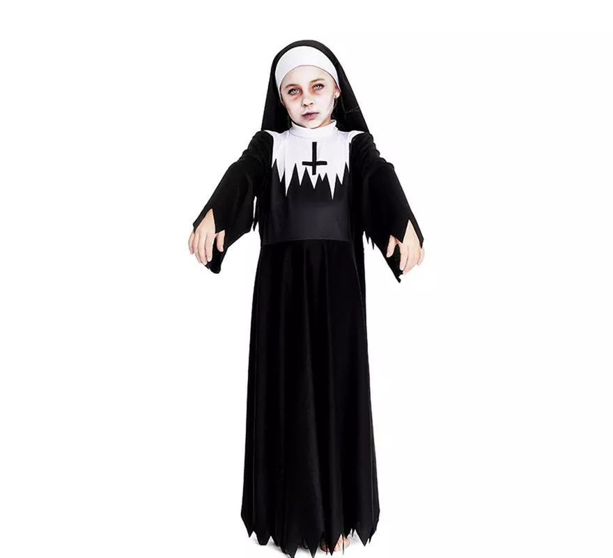 Translation missing: es.Disfraz de Monja Zombie túnica con picos para niña