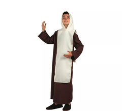 Disfraz de Monje Medieval marrón y blanco para niño