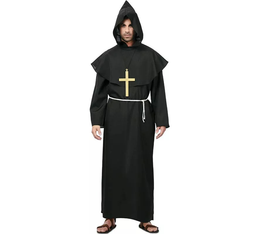 Translation missing: es.Disfraz de Monje medieval oscuro con cruz para hombre
