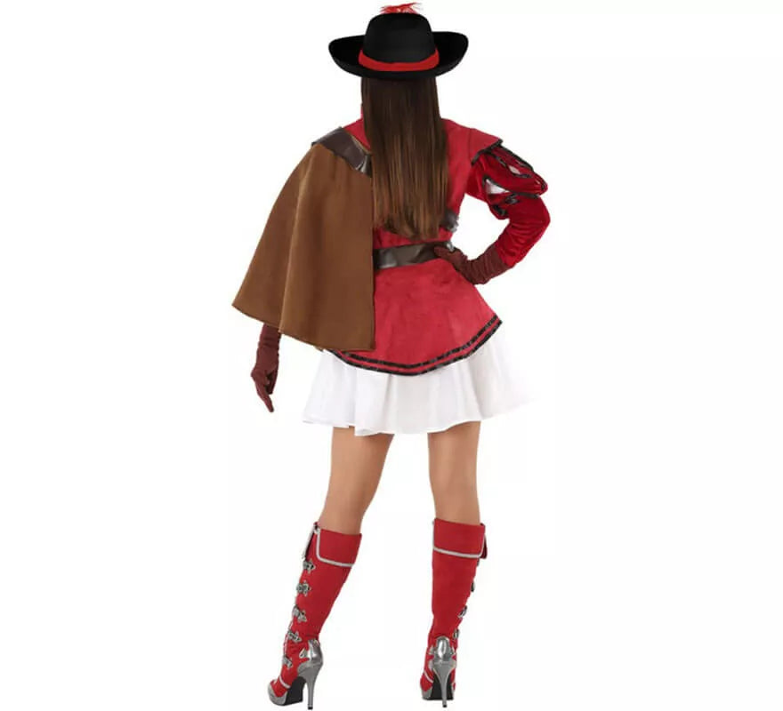 Disfraz de Mosquetera Roja para mujer