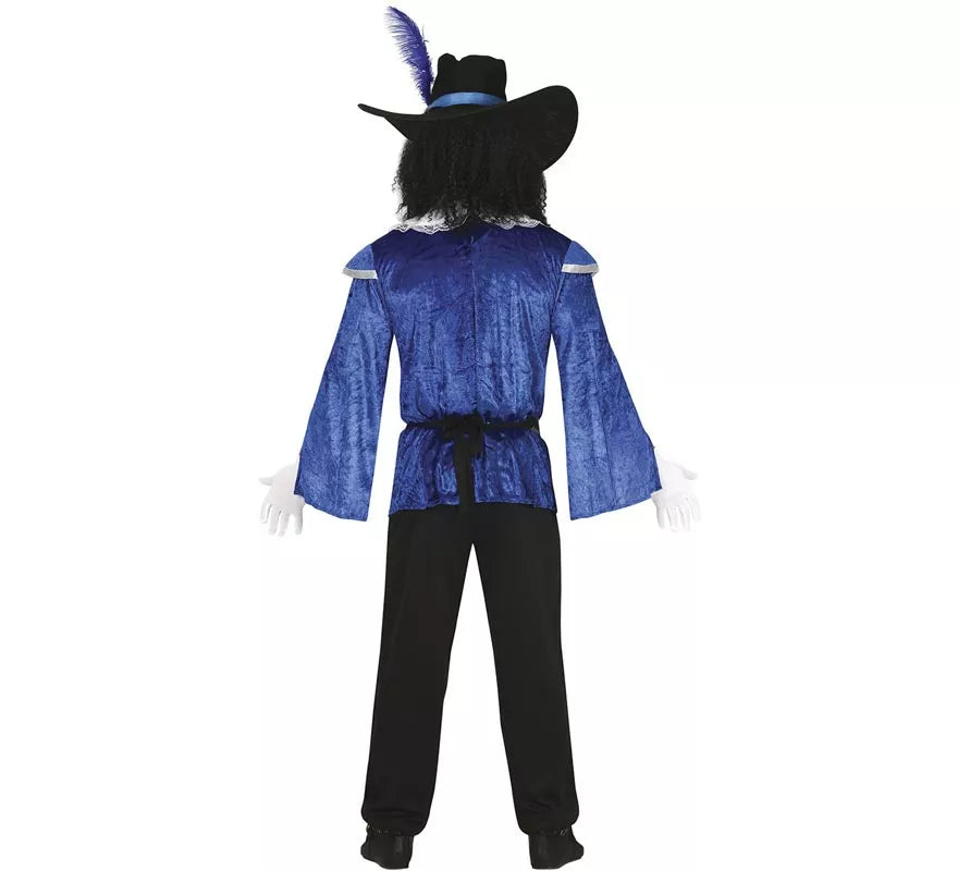 Translation missing: es.Disfraz de Mosquetero Azul Elegante para hombre