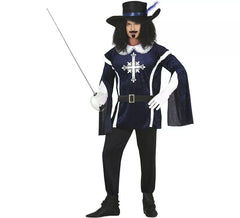 Disfraz de Mosquetero Azul Elegante para hombre