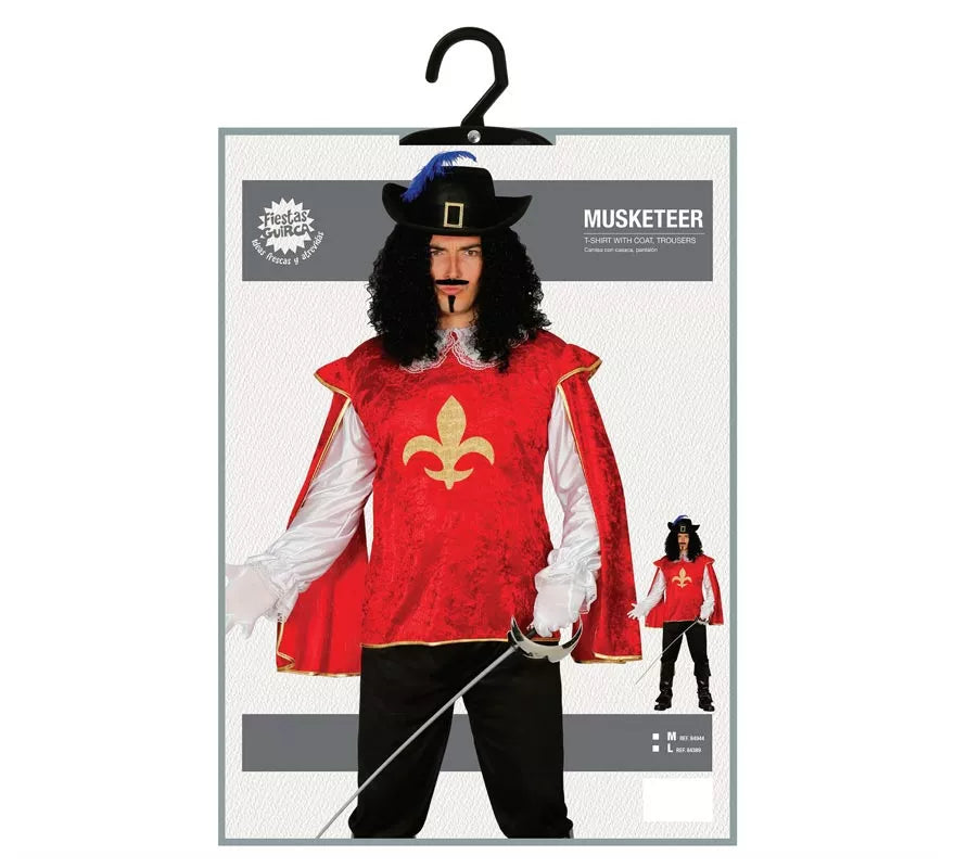 Translation missing: es.Disfraz de Mosquetero rojo para hombre