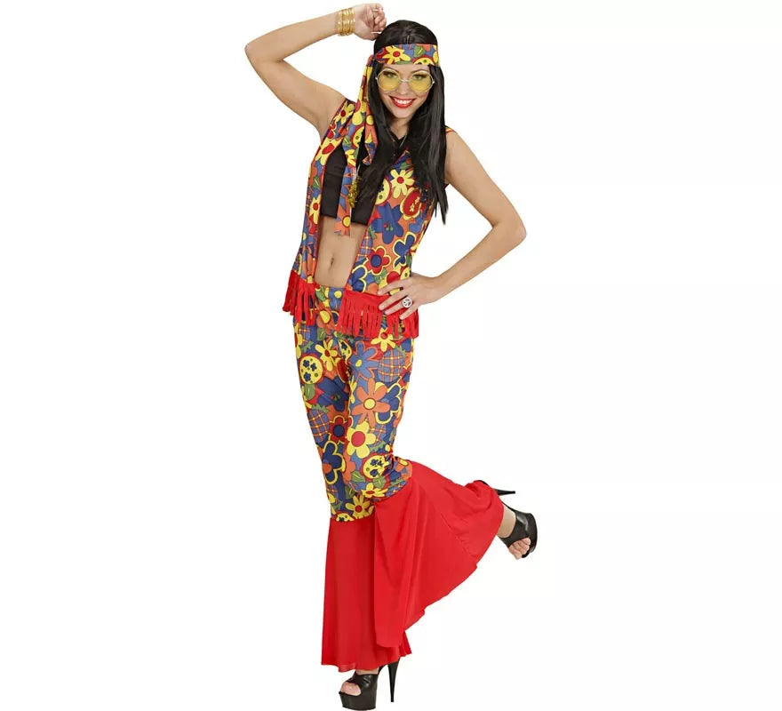 Translation missing: es.Disfraz de Mujer Hippie con cinta y medallón para mujer