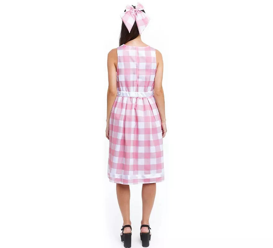 Translation missing: es.Disfraz de Muñeca a cuadros rosa y blanco para mujer