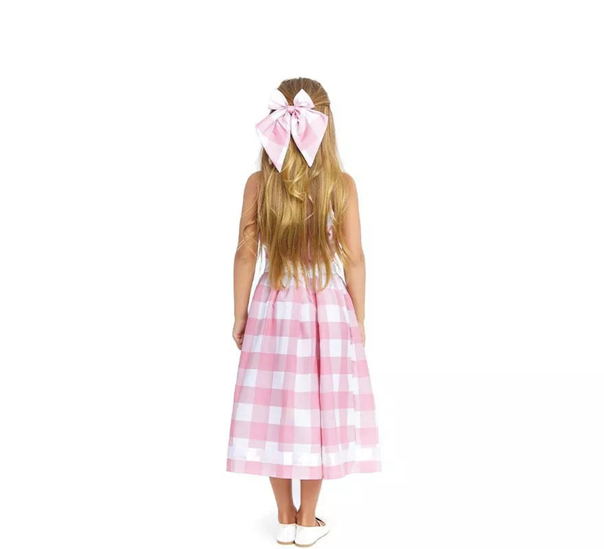 Translation missing: es.Disfraz de Muñeca a cuadros rosa y blanco para niña