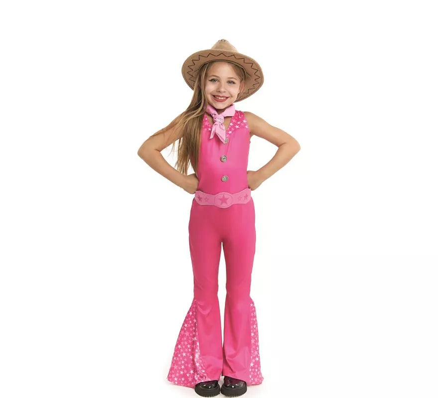 Translation missing: es.Disfraz de Muñeca Famosa Vaquera fucsia para niña