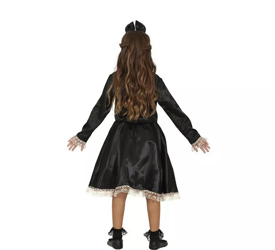 Translation missing: es.Disfraz de Muñeca Lazos negros para niña
