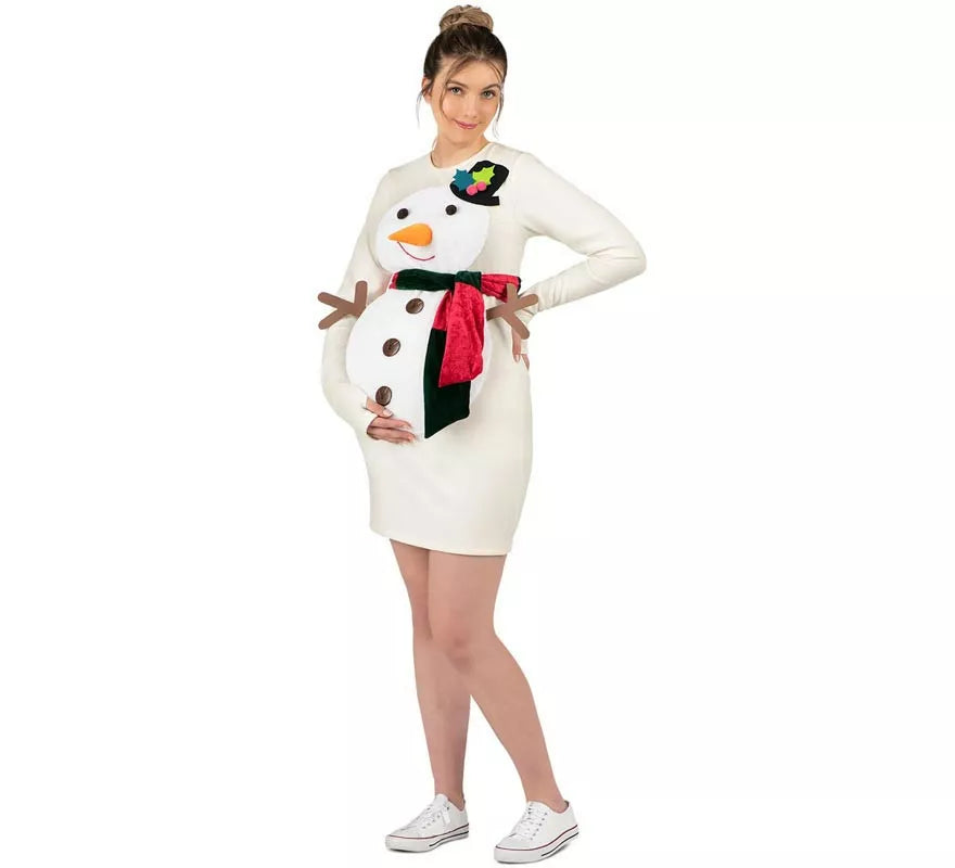 Translation missing: es.Disfraz de Muñeco de Nieve en vestido para embarazadas