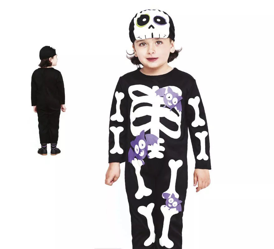 Translation missing: es.Disfraz de Murciélago Esqueleto con gorro para niño